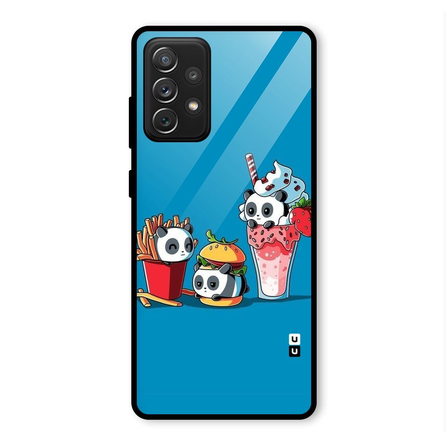 Panda Lazy Glass Back Case for Galaxy A72