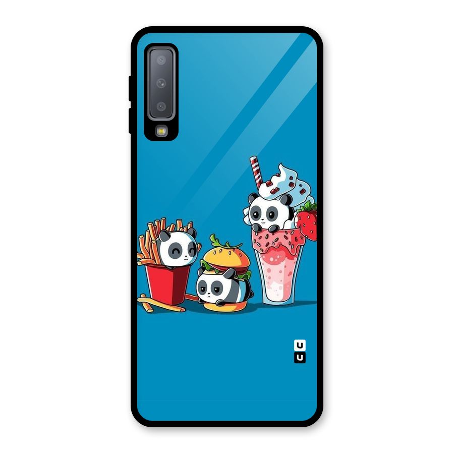 Panda Lazy Glass Back Case for Galaxy A7 (2018)