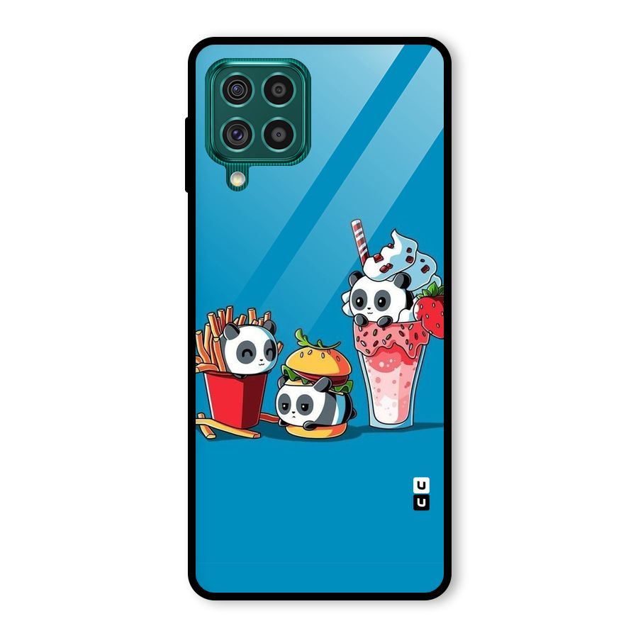 Panda Lazy Glass Back Case for Galaxy F62