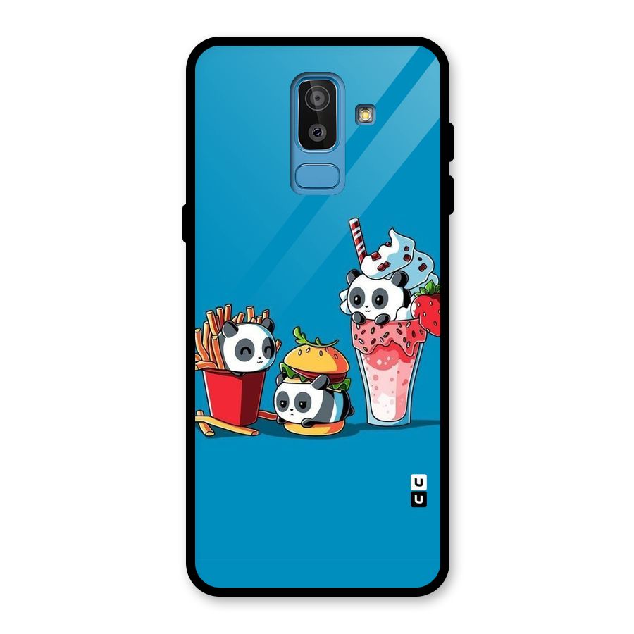 Panda Lazy Glass Back Case for Galaxy J8