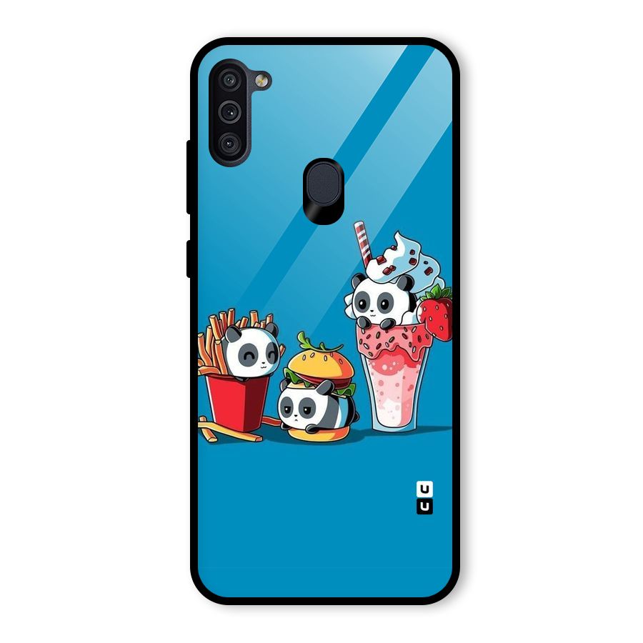 Panda Lazy Glass Back Case for Galaxy M11