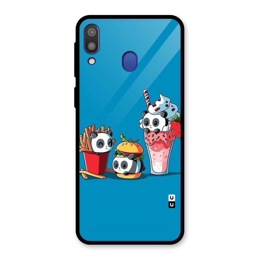 Panda Lazy Glass Back Case for Galaxy M20