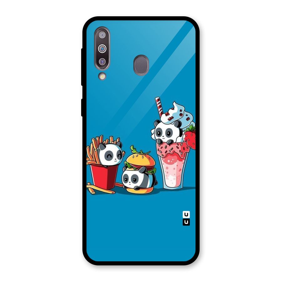 Panda Lazy Glass Back Case for Galaxy M30