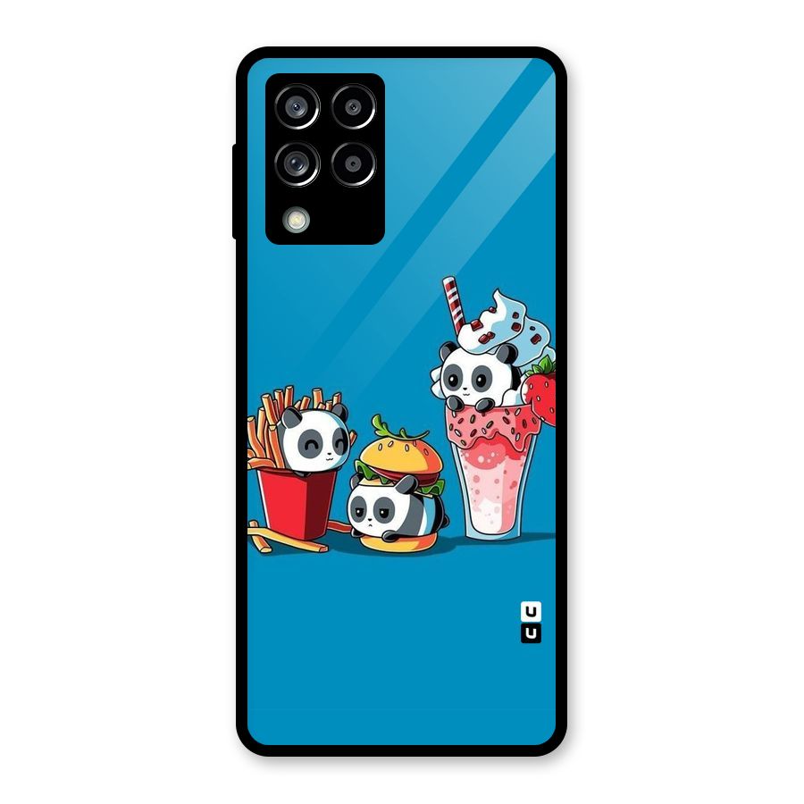 Panda Lazy Glass Back Case for Galaxy M53 5G