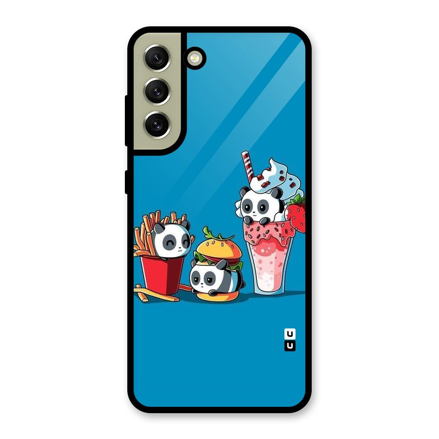 Panda Lazy Glass Back Case for Galaxy S21 FE 5G