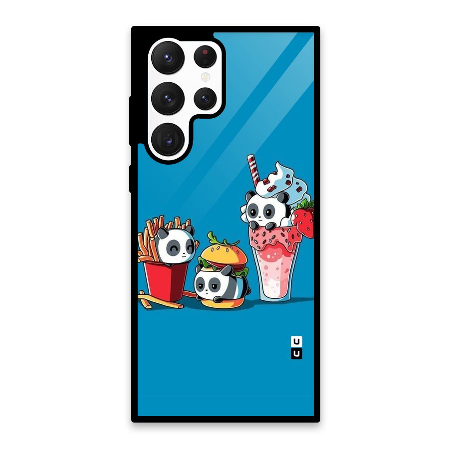 Panda Lazy Glass Back Case for Galaxy S22 Ultra 5G