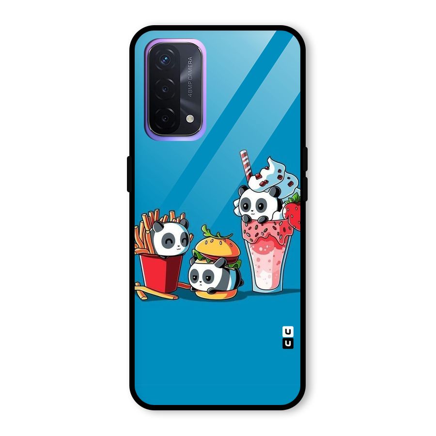 Panda Lazy Glass Back Case for Oppo A74 5G