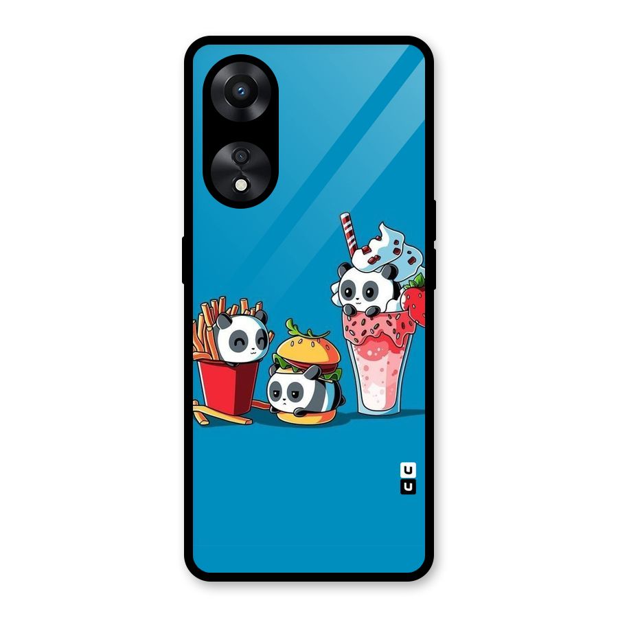 Panda Lazy Glass Back Case for Oppo A78