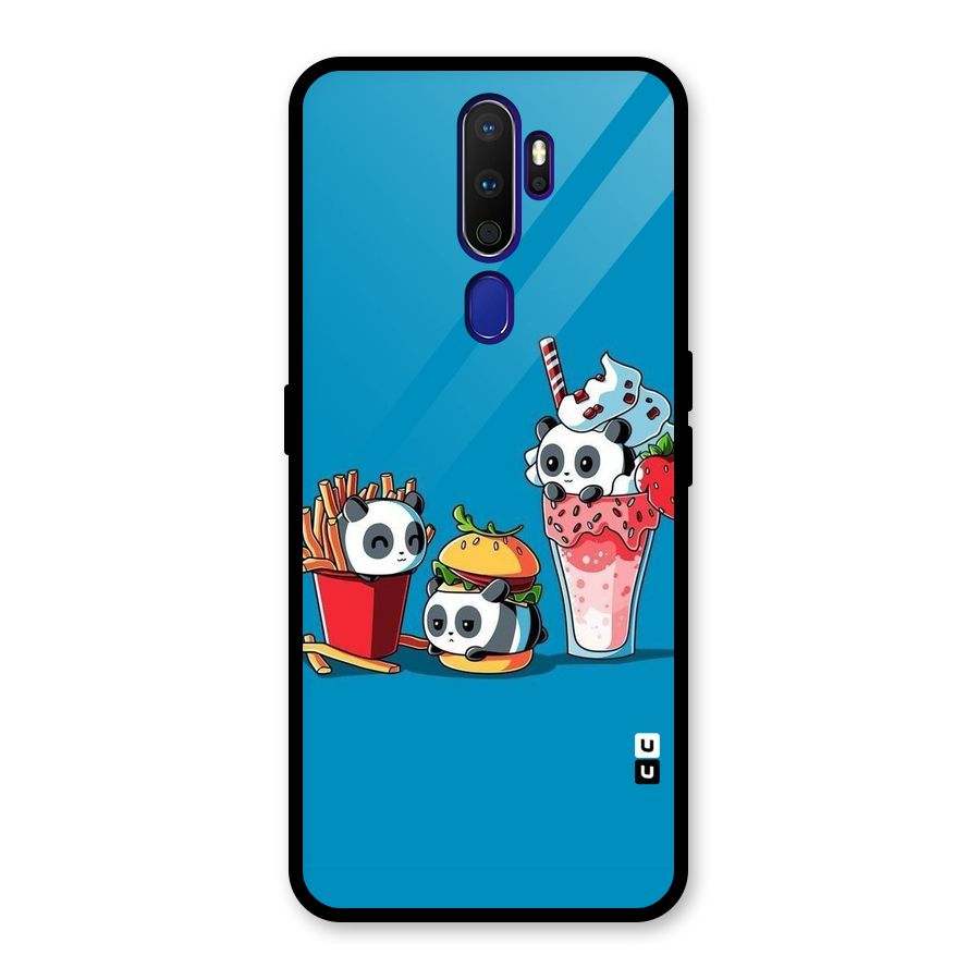 Panda Lazy Glass Back Case for Oppo A9 (2020)