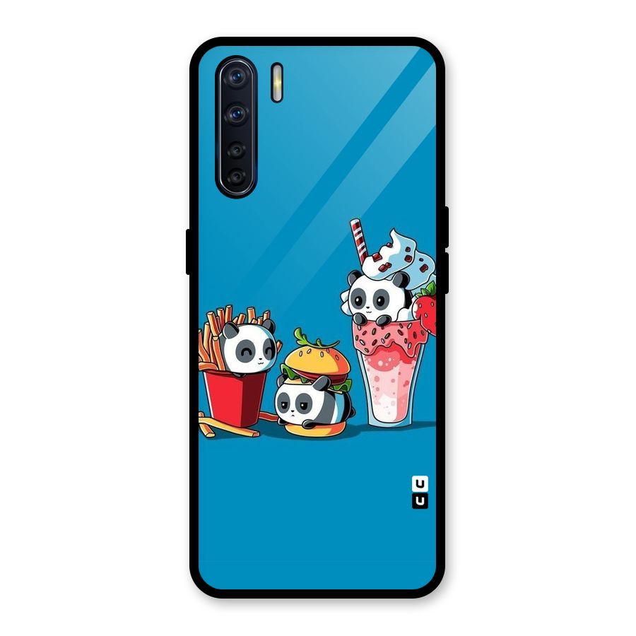 Panda Lazy Glass Back Case for Oppo F15