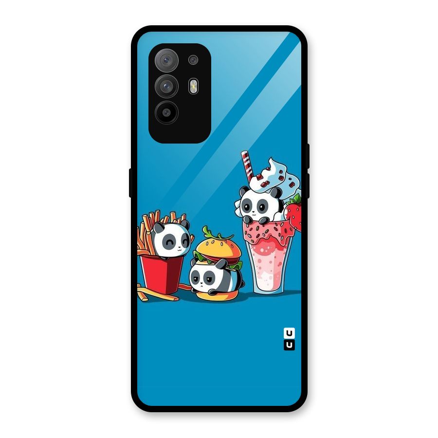 Panda Lazy Glass Back Case for Oppo F19 Pro Plus 5G