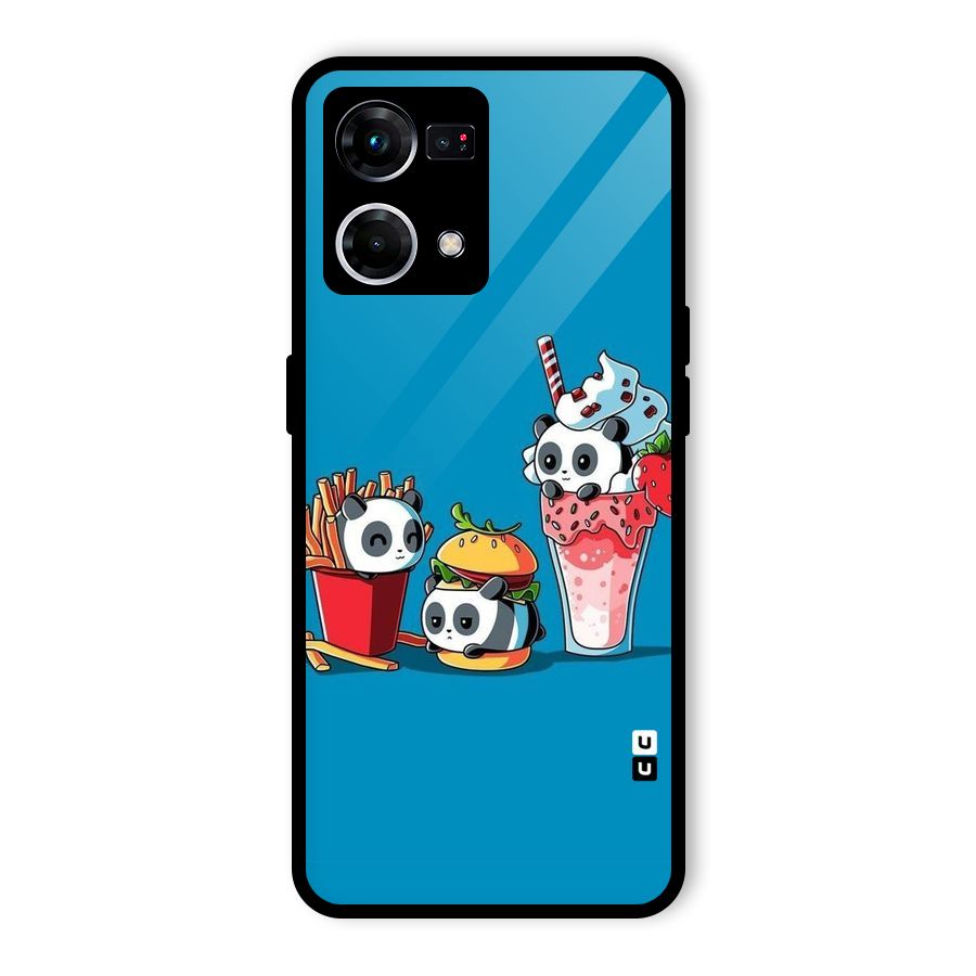 Panda Lazy Glass Back Case for Oppo F21 Pro 4G