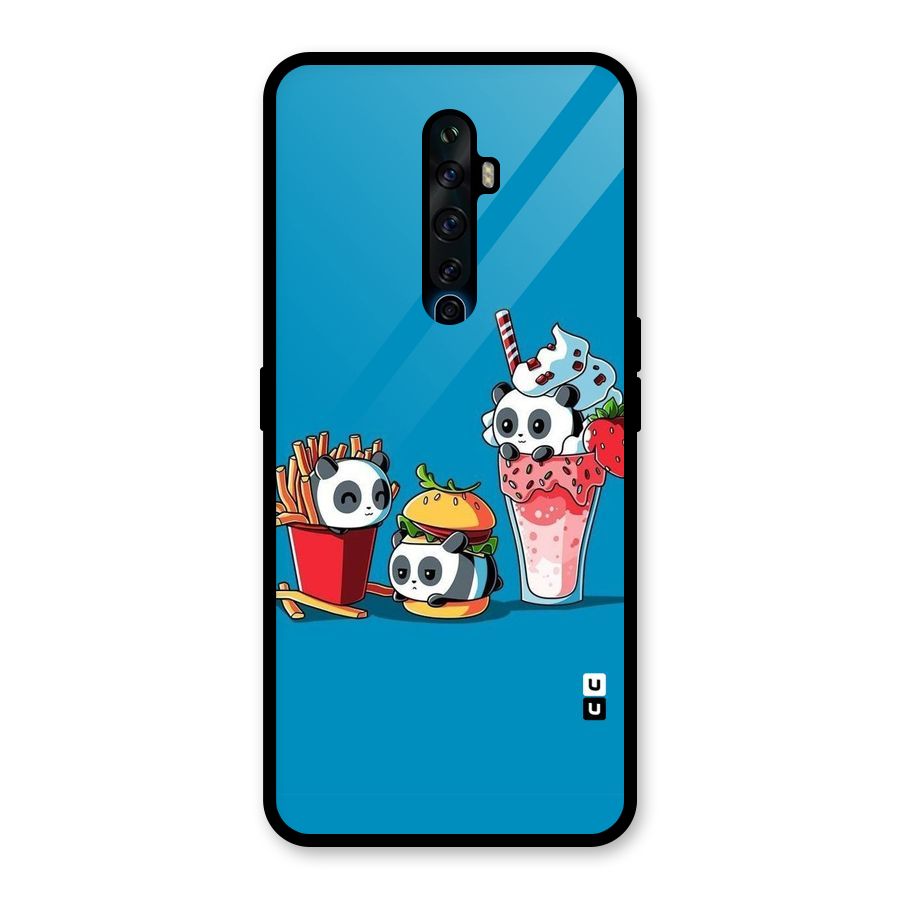 Panda Lazy Glass Back Case for Oppo Reno2 F