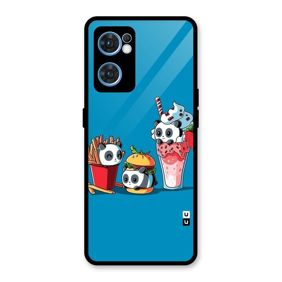 Panda Lazy Glass Back Case for Oppo Reno7 5G