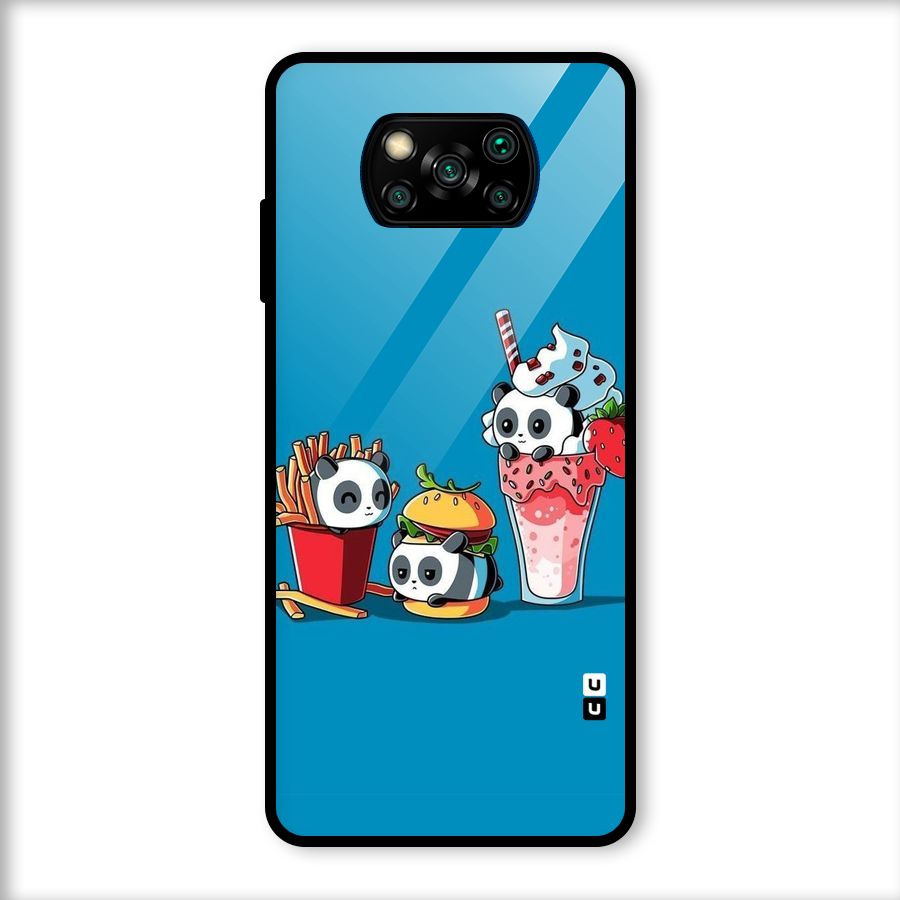 Panda Lazy Glass Back Case for Poco X3