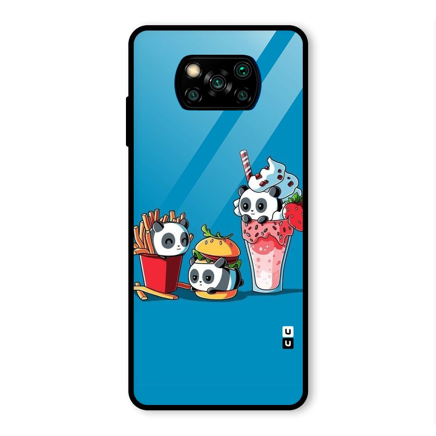 Panda Lazy Glass Back Case for Poco X3 Pro