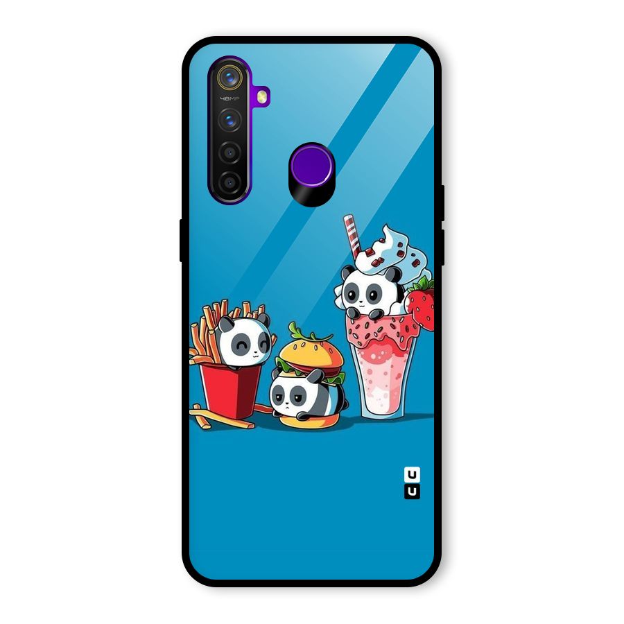 Panda Lazy Glass Back Case for Realme 5 Pro