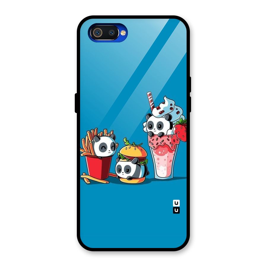 Panda Lazy Glass Back Case for Realme C2