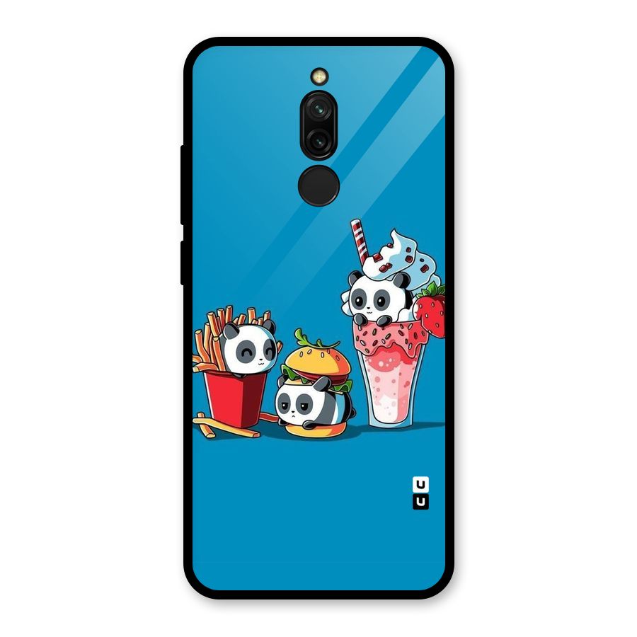 Panda Lazy Glass Back Case for Redmi 8