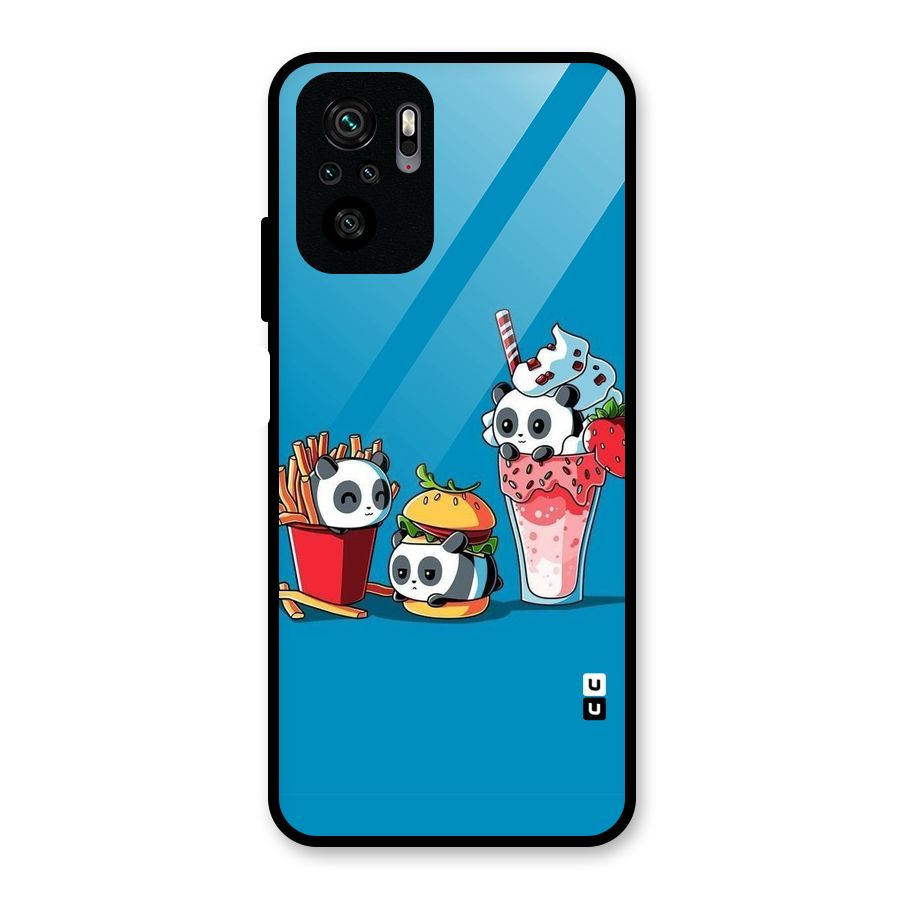 Panda Lazy Glass Back Case for Redmi Note 10S