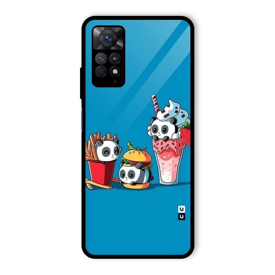Panda Lazy Glass Back Case for Redmi Note 11 Pro