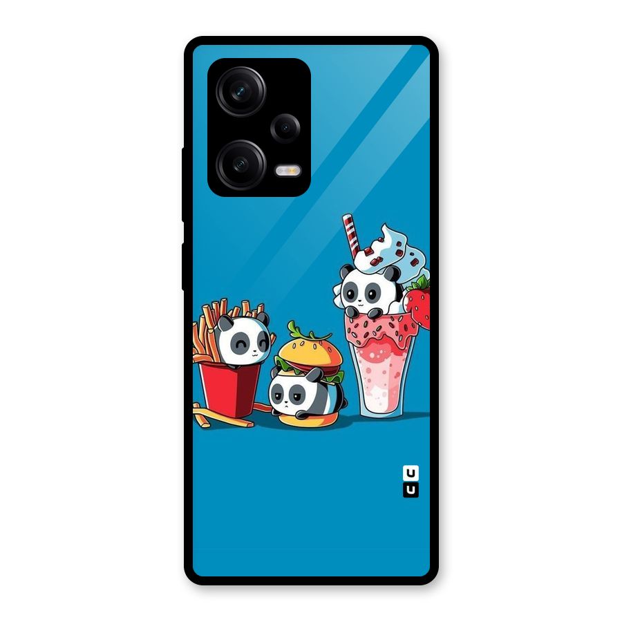 Panda Lazy Glass Back Case for Redmi Note 12 Pro