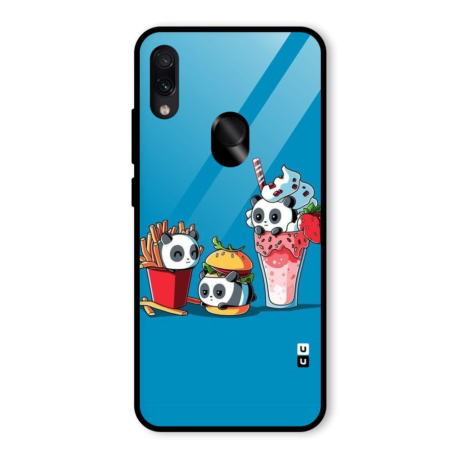 Panda Lazy Glass Back Case for Redmi Note 7