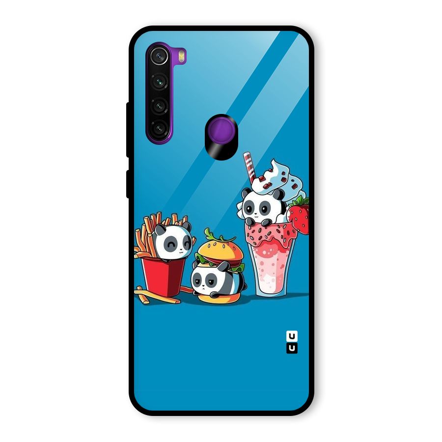 Panda Lazy Glass Back Case for Redmi Note 8