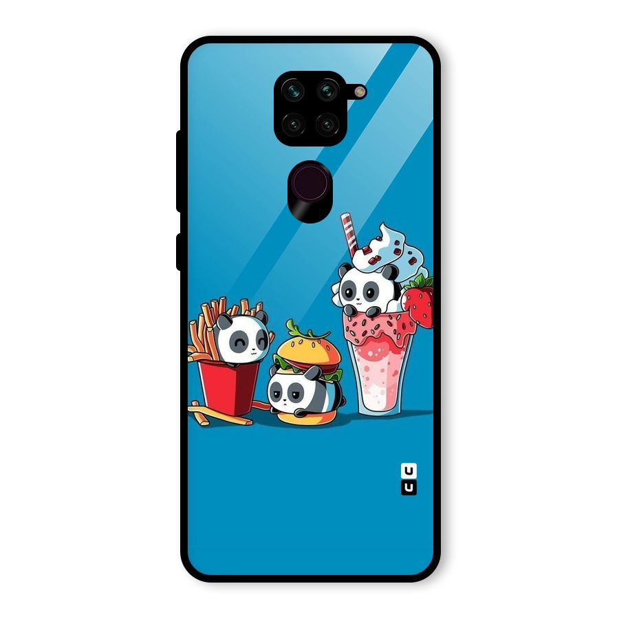 Panda Lazy Glass Back Case for Redmi Note 9