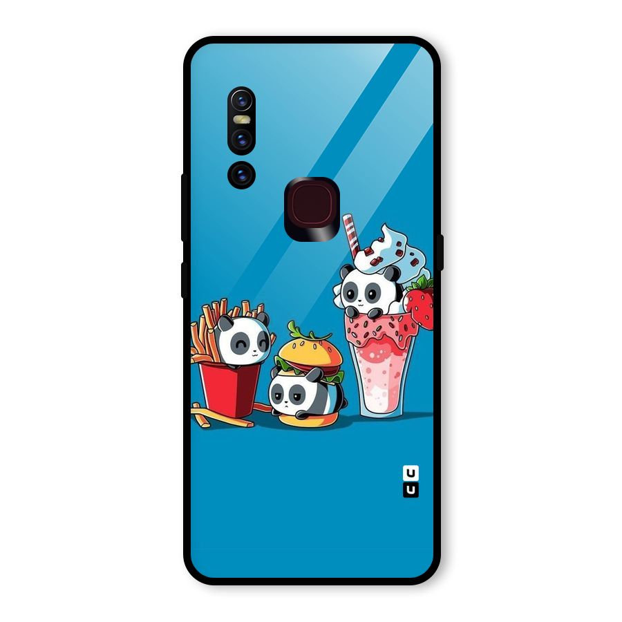 Panda Lazy Glass Back Case for Vivo V15