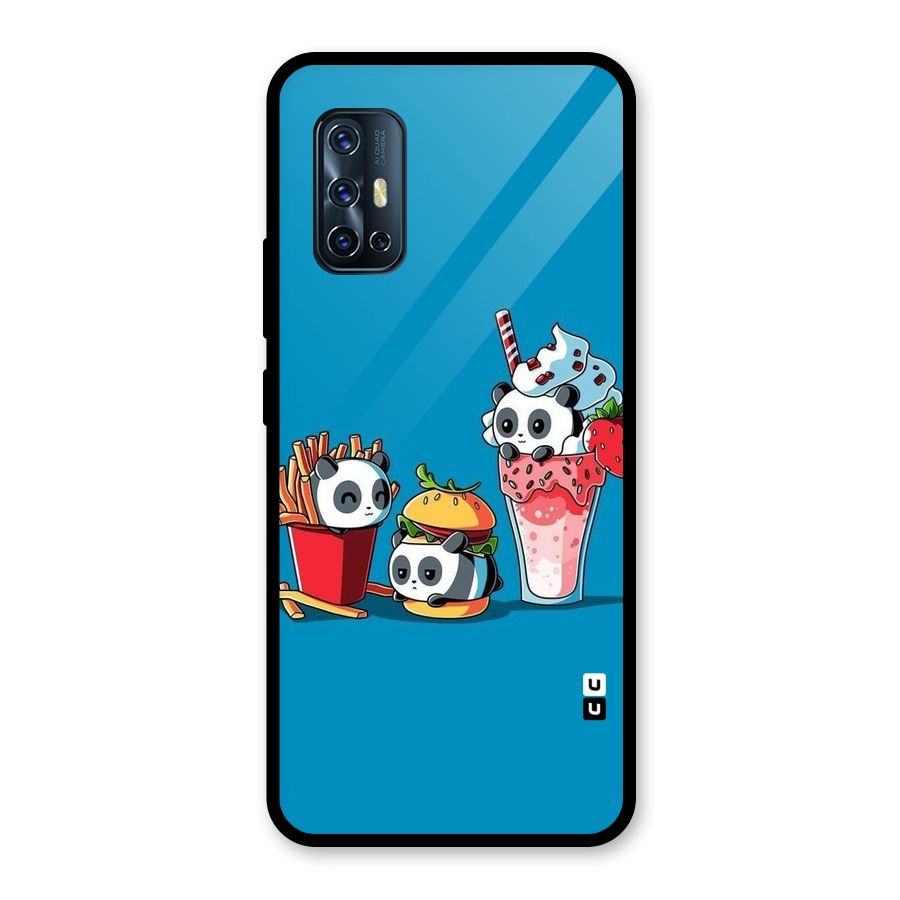 Panda Lazy Glass Back Case for Vivo V17