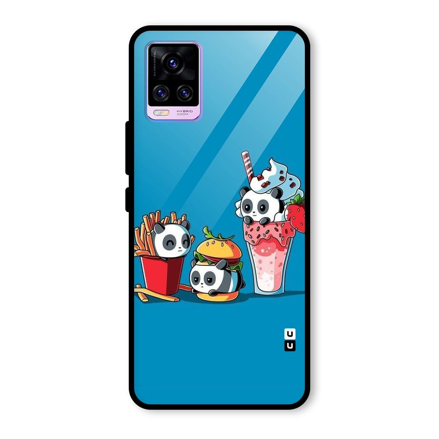 Panda Lazy Glass Back Case for Vivo V20 Pro