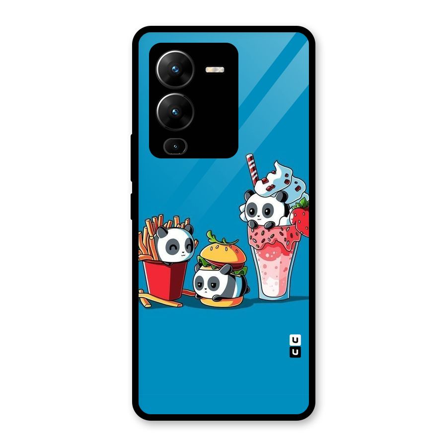 Panda Lazy Glass Back Case for Vivo V25 Pro