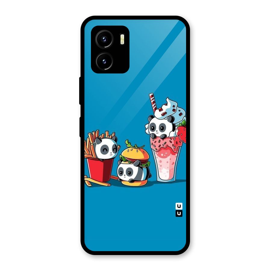 Panda Lazy Glass Back Case for Vivo Y15s