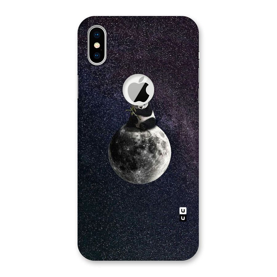 Panda Space Back Case for iPhone X Logo Cut