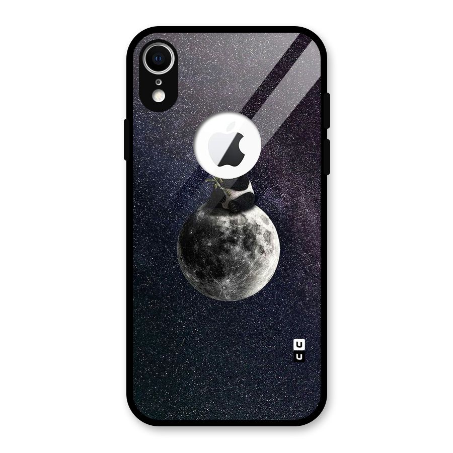 Panda Space Glass Back Case for iPhone XR Logo Cut