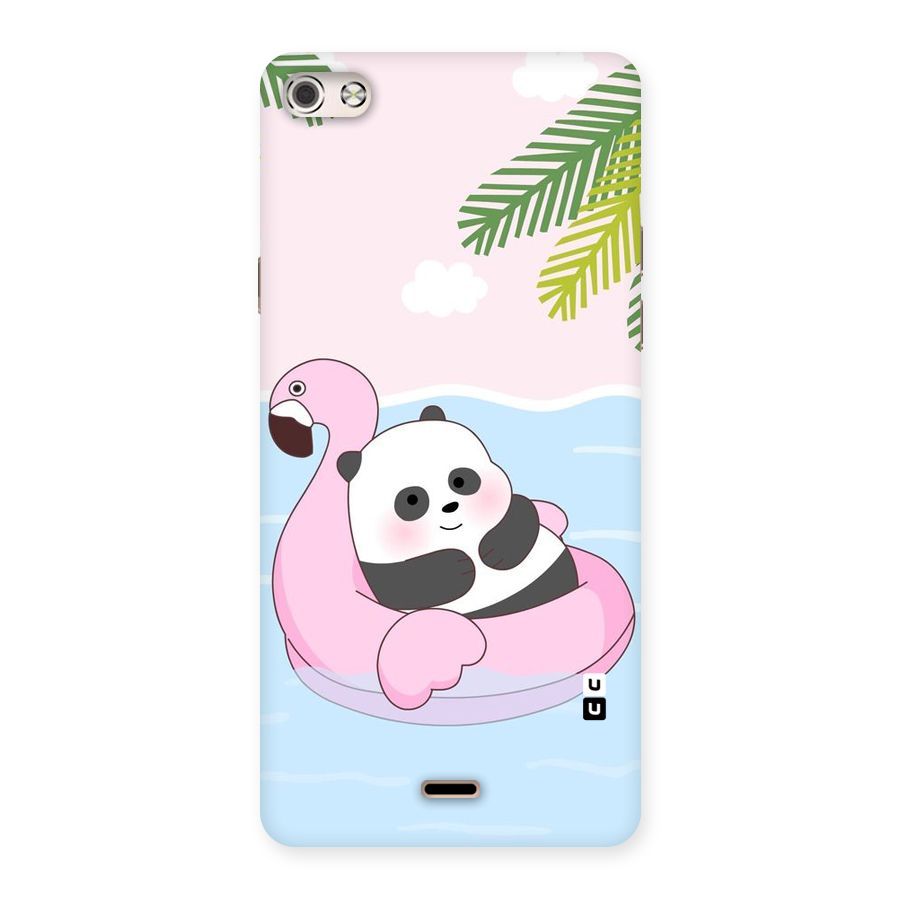 Panda Swim Back Case for Micromax Canvas Silver 5