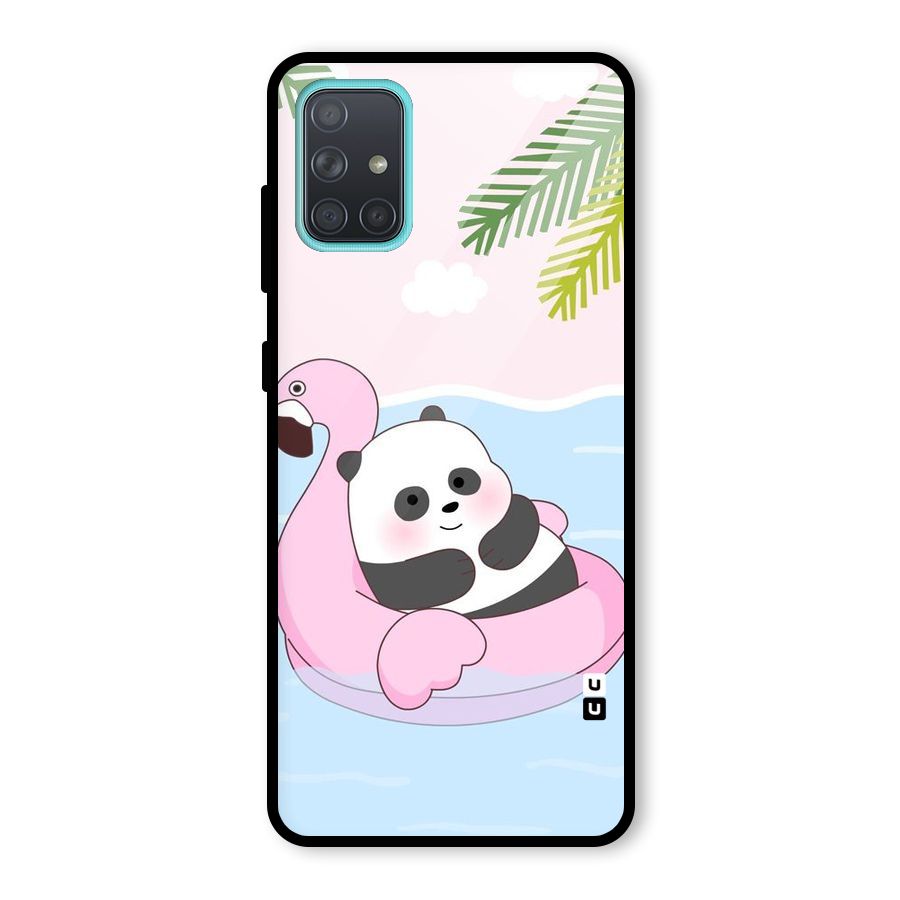 Panda Swim Glass Back Case for Galaxy A71
