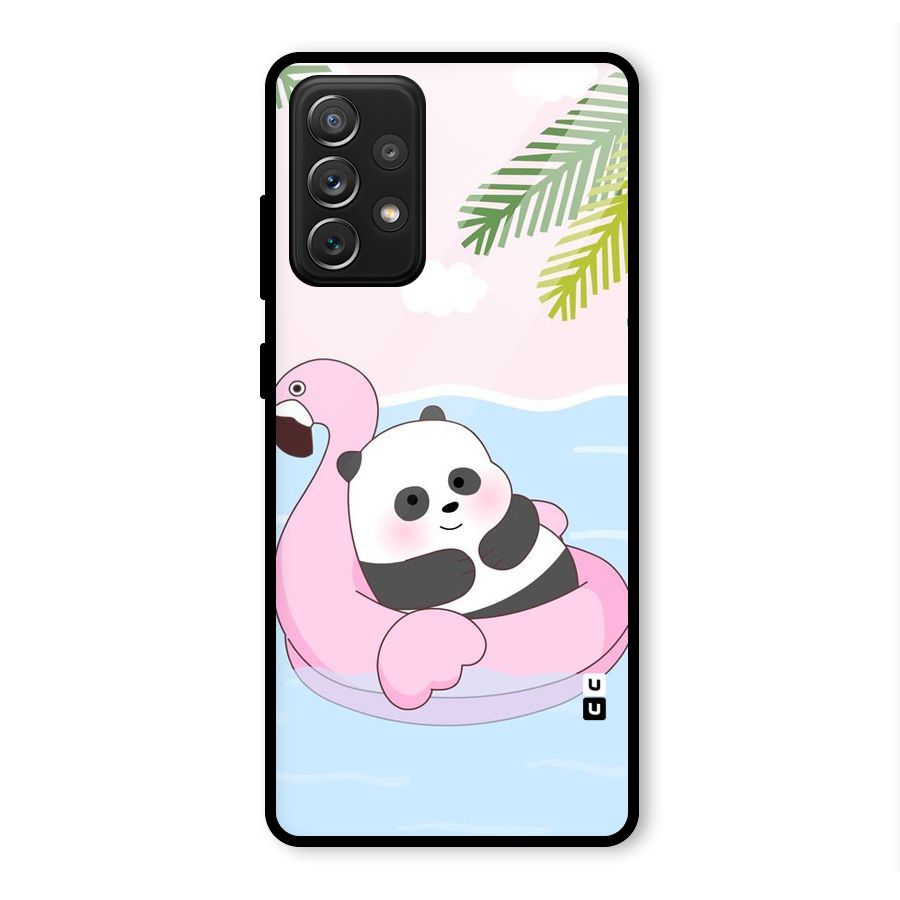 Panda Swim Glass Back Case for Galaxy A72