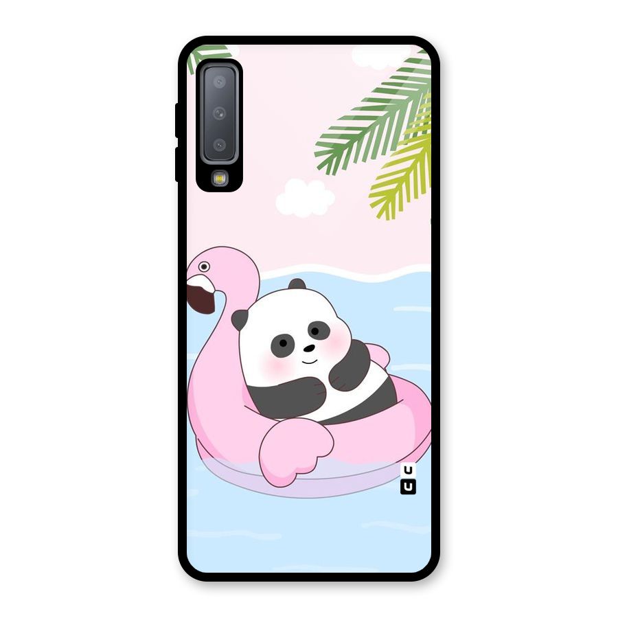 Panda Swim Glass Back Case for Galaxy A7 (2018)