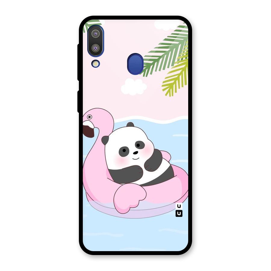 Panda Swim Glass Back Case for Galaxy M20