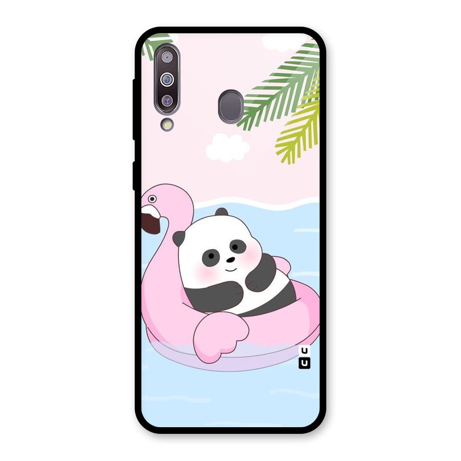 Panda Swim Glass Back Case for Galaxy M30