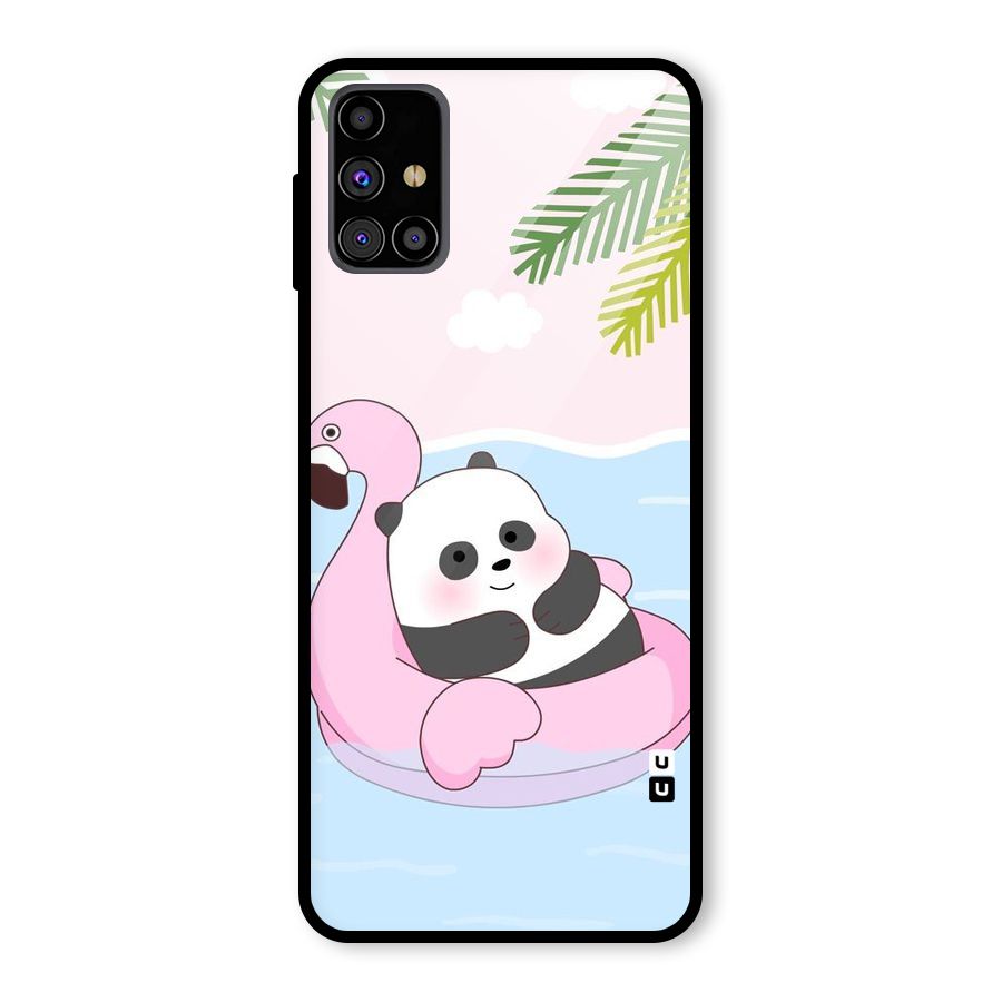 Panda Swim Glass Back Case for Galaxy M31s