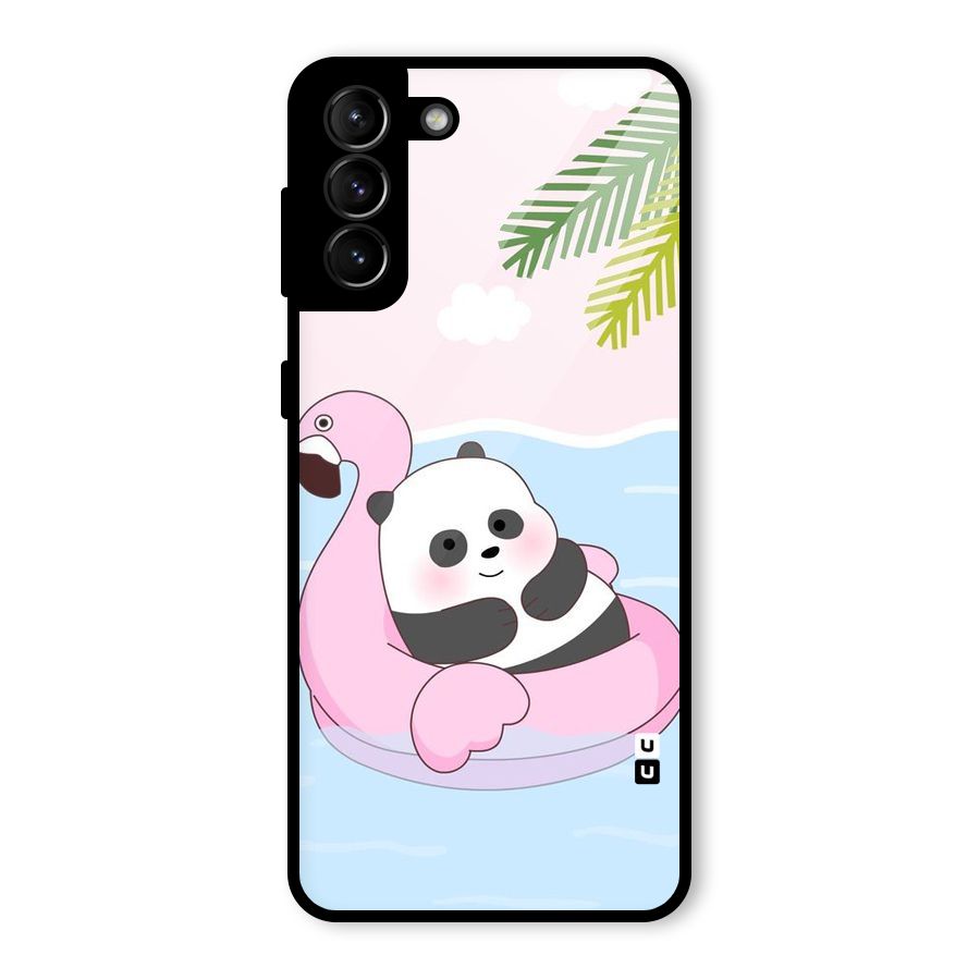 Panda Swim Glass Back Case for Galaxy S21 Plus