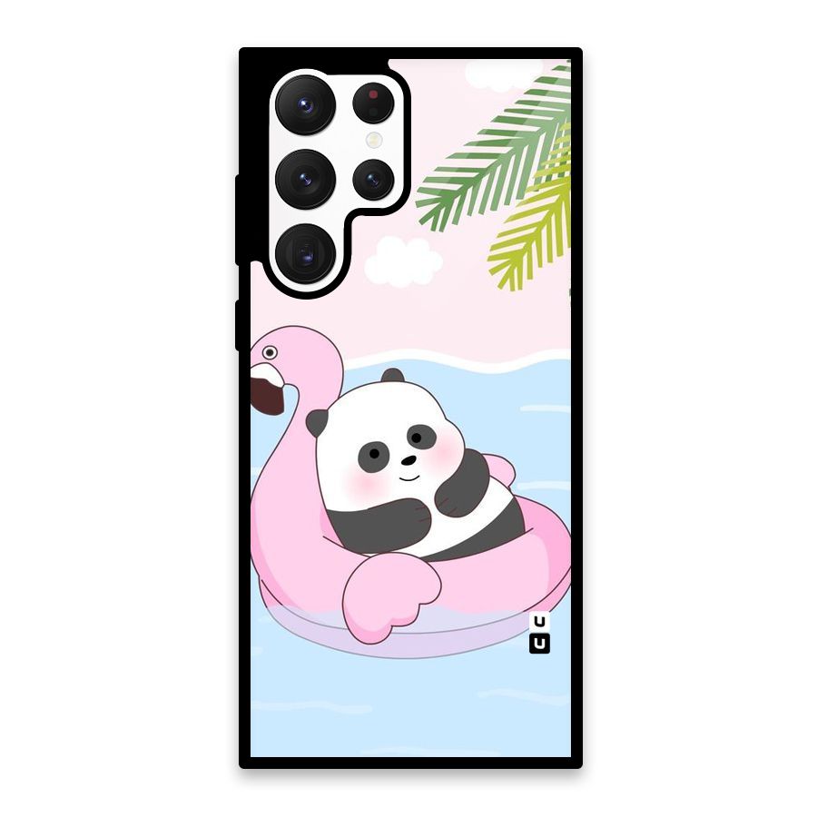 Panda Swim Glass Back Case for Galaxy S22 Ultra 5G