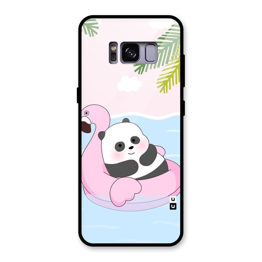 Panda Swim Glass Back Case for Galaxy S8