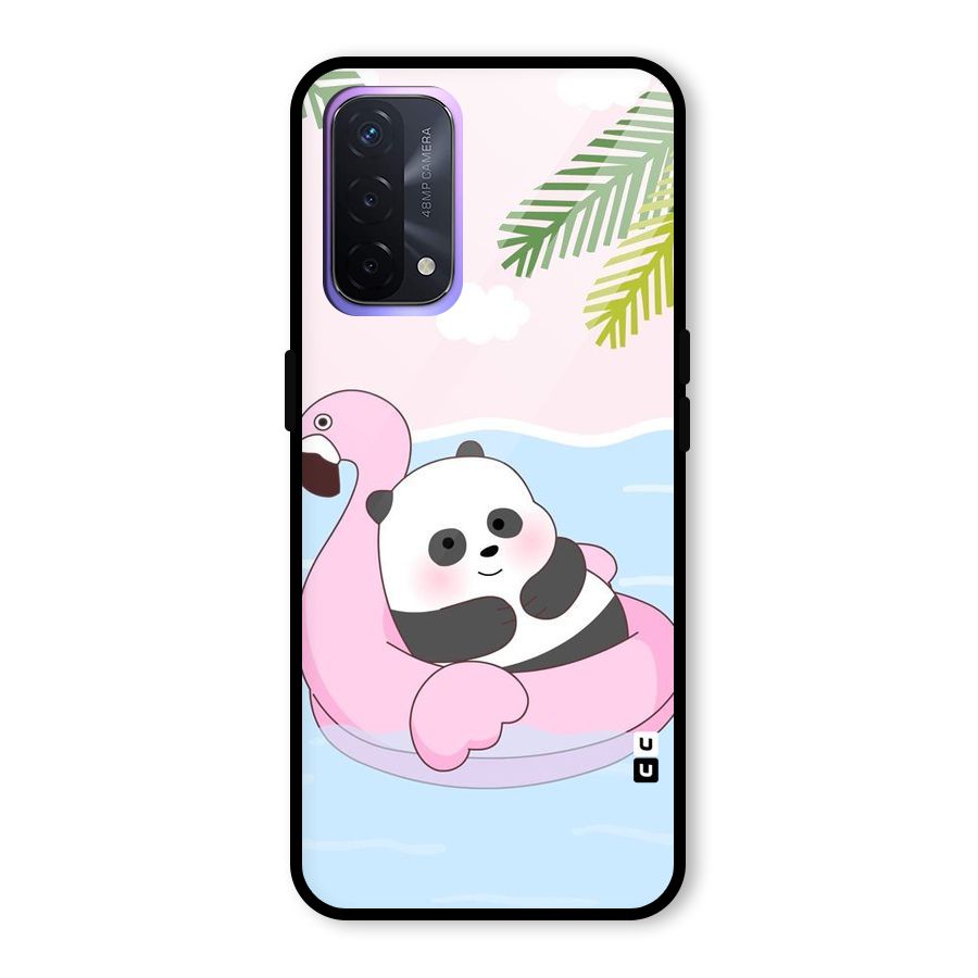 Panda Swim Glass Back Case for Oppo A74 5G