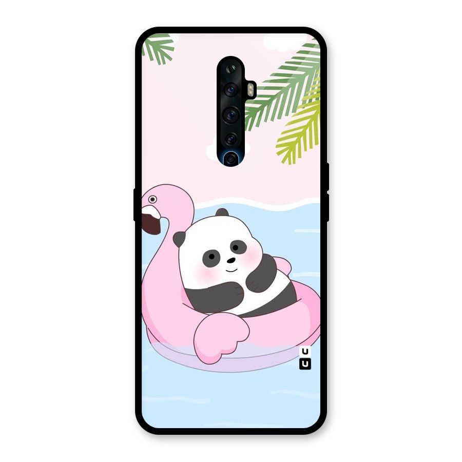 Panda Swim Glass Back Case for Oppo Reno2 F