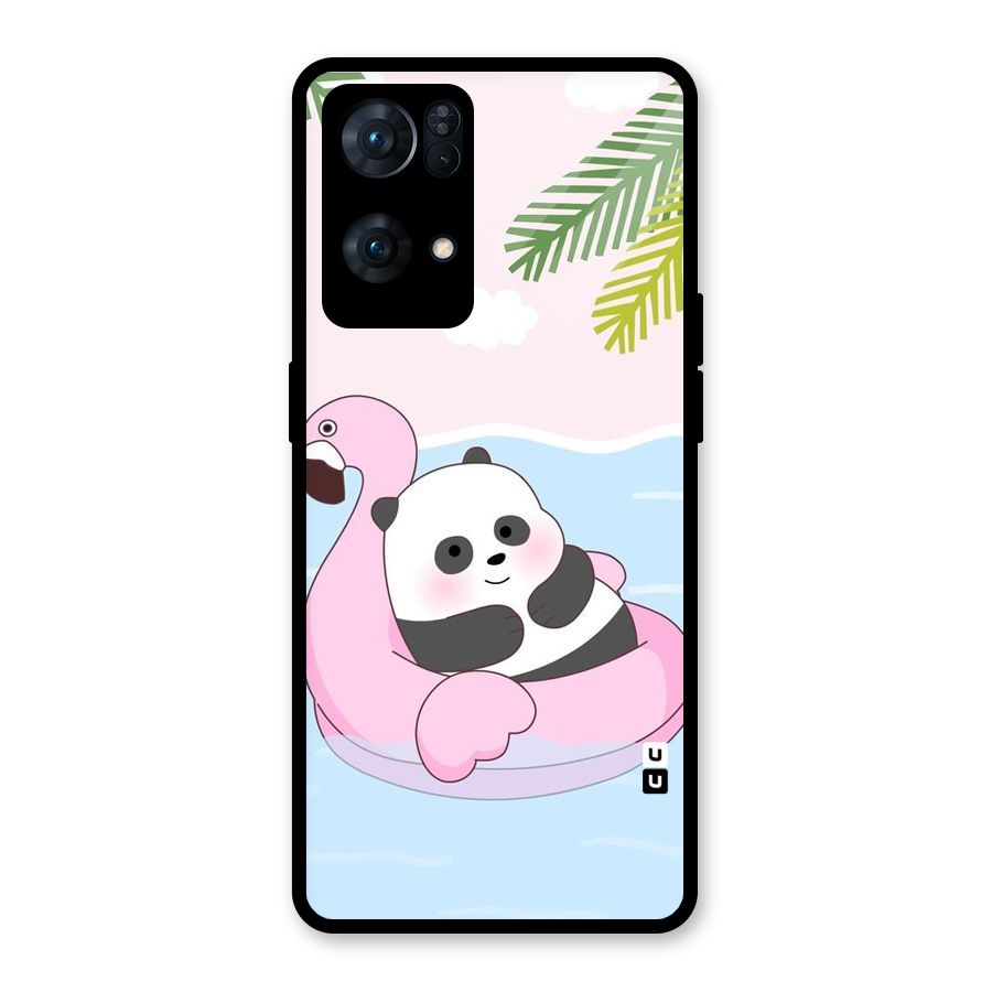 Panda Swim Glass Back Case for Oppo Reno7 Pro 5G