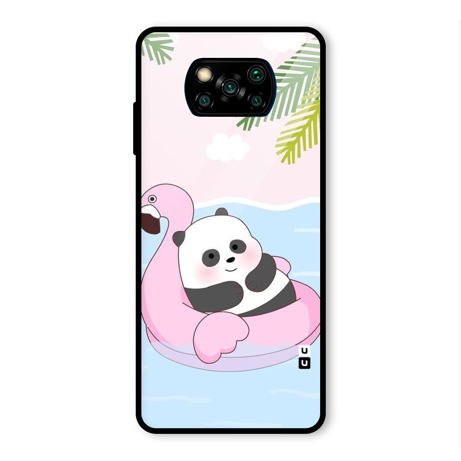 Panda Swim Glass Back Case for Poco X3 Pro